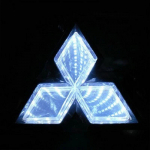 Auto Esiosa 3D LED Valgustusega Embleem M&auml;rk Mitsubishi Outlander Eclipse Lancer 9 10 ASX L200 Colt Pajero jaoks Auto V&auml;lisosa Tarvikud valge