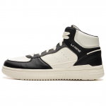 Li Ning Cyan Cloud HI Slip Resistant, Abrasion Resistant, Breathable High top Skateboard Shoes Men's Black White AGCU549-4 43