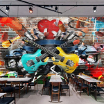 Fototapeet 3D Stereo Graffiti Seinamaaling Baar KTV Kohvik Restoran Seinakate Tapeet 200 cm(W) x 140 cm(H)
