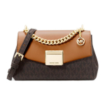 Michael Kors Lita Klassikaline Monogramm Vintage V&auml;rviplokk Commuter Logo Kett L&otilde;uend Crossbody Kott Naiste crossbody kott Pruun Tume Pruun 35H0GXPC1V-BROWN Basic Set (Bag+Dust Bag)