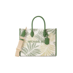 Michael Kors MK Mirella Puhkuse Commuter Kunstnahast Palmilehe Jacquard T&otilde;mblukuga Kotid Keskmine Naiste T&otilde;mblukuga Kotid Mitmev&auml;rviline 35S4G7ZT2U Ecru/Green/Avocado Green