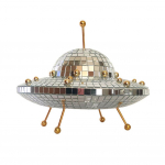 UFO Disco Peegelpall Retropeegeldav UFO Kosmosemaailma Kuju DJ Valgus Moodne Kodu Dekoor Peoruumi Skulptuurid ja Figuurid h&otilde;be