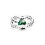 Swarovski Hyperbola Topeltk&otilde;verusega Messingist Inkrusteeritud Kristall Valge Kullaga Pinnatud Ruudukujuline Tsirkooniumoks&uuml;&uuml;d S&otilde;rmus Naiste s&otilde;rmused Roheline 5665362 Box (Random Color),50