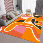 Oranž Suure Pindalaga Vaip P&otilde;hjamaade Abstraktne Elutoavaip Libisemisvastane Pestav Magamistoa Diivani K&otilde;rvalmatt 60*90cm orange