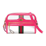 Gucci Phidia l&auml;bipaistev &otilde;lakott roosa nahast viimistluse ja rohelise-punase triibuga, kuldse GG-logoga, naiste &otilde;lakott igap&auml;evaseks kandmiseks 517350-9YKCG-8937 Box(Basic Set+Box)
