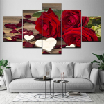 5 tk seinakunst l&otilde;uasposter maal ilusad roosid kodu kaunistus pilditr&uuml;kk moodul elutoa tapeet 40X60 40X80 40X100CM red