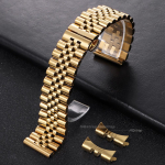 Tugev roostevabast terasest kellarihm Rolexile, lame kumer otsikuga rihm 12 13 14 16mm 17mm 18mm 19mm 20mm 21mm 22mm Meeste Naiste K&auml;ev&otilde;ru 17mm&no logo beige
