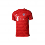 Adidas FC Bayern M&uuml;nchen 2019-2020 Hooaeg Kodus&auml;rk F&auml;nniversioon Meeskonnavapi ja Kirjalogo L&uuml;hikeste Varrukatega Jalgpallitopp Meestele Punane DW7410 M
