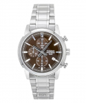 Casio kronograaf analoog roostevaba teras pruun sihver kvarts MTP-E510D-5AV meeste k&auml;ekell pruun