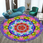 V&auml;rviline boheemlaslik mandala &uuml;mmargune magamistoa tooli p&otilde;randamatt - Jooga meditatsioonivaip vaibad elutuppa 120cm