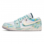 Jordan Air Jordan 1 Poolk&uuml;ps Lubi Libisemiskindel Kulumiskindel Madal Top Vintage Korvpallijalatsid Unisex M&uuml;ndiroheline FQ7687-300(Team864-) 37.5