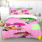 Tekikate The Fairly OddParents Armas padjap&uuml;&uuml;r Voodipesukomplekt T&auml;iskasvanud Lapsed Magamistoa Kaunistus Kingitus &Uuml;he- Kahekohaline Suur Suurus 135x200cm
