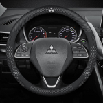 Auto seemisnahast s&uuml;sinikkiust nahast rooliratta kate Mitsubishi Outlander Pajero Asx Lancer EX Evolution L200 Triton RALLIART jaoks