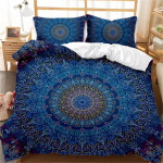 Boheemlaslik Mandala Tekikottide Komplekt &Uuml;heinimese, Queen, King, T&auml;issuurus, Sinine Boho Chic Mikrofiibrist Voodipesu Komplekt Poistele, T&uuml;drukutele, Lastele ja Teismelistele 135x200cm