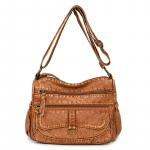 &Otilde;lakott Naiste Pu pehmest nahast Crossbody kott Suure mahutavusega Retro v&auml;ike kandiline kott Kerge emakott pruun