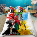 Tekikott Mood Jalgpallit&auml;ht R-Ronaldo Tr&uuml;kiga Voodipesukomplekt Tekikott Tekk Noortele Lastele T&uuml;drukutele Poistele S&uuml;nnip&auml;evakingitus EU Single 135x200cm red