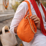 Originaal Bhagwa puuvillane Gomukhi Japa Mala kott v&otilde;i laulukott/helmekott lukuga tasku ja Sakshi Malaga