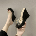 Naiste Kingad Ehted L&auml;bipaistvad Sandaalid V&auml;ljas Kristallid Selge Jelly Naiste Sussid K&otilde;rgus Rhinestone Klipid Lihtne Kanda Eva 39 35