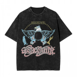 Aerosmith Euroopa Tuur Kotka Logo Graafiline Tr&uuml;kk Vintage Pesuga &Uuml;lem&otilde;&otilde;duline Roki B&auml;ndi T&auml;navar&otilde;ivad T-s&auml;rk S