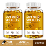 Puhas MCT &otilde;li kapslid, 3000 mg portsjoni kohta, 100% kookose ekstrakt, energia toetus, sobib t&auml;iskasvanutele. 120*2