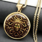 Meeste Medusa Mitmek&uuml;lgne Roostevaba ja Kulumiskindel Moodne Ehted T&auml;navahip-hopi Stiilis Ripatsiga Kaelakee 50cm(Necklace Size) black