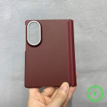Kvaliteetne &auml;ri s&uuml;sinikkiust mustriga p&otilde;rutuskindel tagakate Samsung Galaxy Z Fold 8 jaoks, &otilde;huke, Magsafe-hingega, t&auml;ielikult kaitsev kate Galaxy Z Fold 8 brown