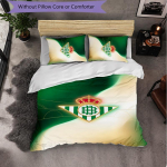 Real Betis Jalgpall 3-osaline Voodipesukomplekt Pehme Tekikott Komplekt Padjap&uuml;&uuml;ridega Tr&uuml;kitud Magamistoa Dekoorikomplekt Koju 135cm*200cm