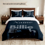 Billie Eilish personaliseeritud eritellimusel nimi 3-osaline voodipesukomplekt Pehme tekikoti komplekt magamistoa kodukaunistuseks 135cmx200cm gray