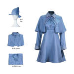 Halloween Fleur Delacour Cosplay Kost&uuml;&uuml;m Beauxbatonsi Akadeemia T&uuml;drukute &Uuml;htlane Kleidi Komplekt XS sinine