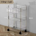 Mitmetasandiline l&auml;bipaistev hoiuriiul ratastega, esmaklassiline k&auml;ruriiul, mugav 3-tasandiline spaak&auml;ru 3 layer 2 box