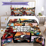 Grand Theft Auto Tekikate Komplekt Ideaalne &Uuml;hiselamusse Pehme Kangas J&otilde;ulukink 135cmx200cm