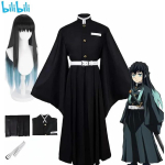 Bilibili Anime Demon Slayers Kimetsu No Yaiba Tokitou Muichirou Cosplay Kost&uuml;&uuml;mid Kisatsutai &Uuml;htne Parukas Halloweeni Peo Kost&uuml;&uuml;m 130 black