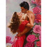 Teemanttikandid  Dancing Lovers and Poeny  Ristpistes Teemantmosaiik Teemant Rubiku Rhinestone 20X30CM