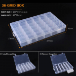 6-36 v&otilde;re sahtel Plastikust hoiukarp Ehted K&otilde;rvar&otilde;ngaste Helmehoidja Vitriinkarp Korraldaja konteiner 36 Grid