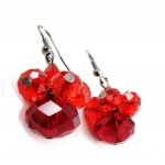 Les Tr&eacute;sors De Lily [J3583] - Boucles Cr&eacute;ateur 'Mineralia' rouge punane