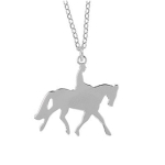 Les Tr&eacute;sors De Lily [Q9376] - Collier Argent artisanal 'Equitation' argent&eacute; (rhodi&eacute;) - 23x20 mm h&otilde;be
