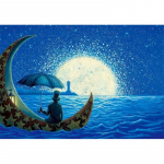 DIY teemantmaal Ristpistes Mees, kes vaatab majaka t&auml;ispuurimist kodukaunistust 20X30CM