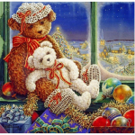 Teemantmaal T&auml;is&uuml;mmargune teemantmultifilm J&otilde;ulukaru Teemanttikandid Ristpistes 30x30CM