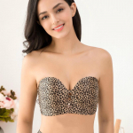 Push Up Olkaimeta seksikas rinnahoidja, naiste suur &otilde;mblusteta aluspesu Leopard rinnahoidja 85C leopard