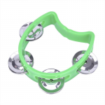 K&auml;eshoitav tamburiinist metallist kelluke plastist l&ouml;&ouml;kpillid KTV peom&auml;nguasjade jaoks roheline