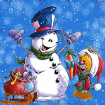 K&auml;sit&ouml;&ouml; Lumememm ja s&otilde;ber 5D Teemantmaal Ristpistes Joonisfilm Teemanttikandid Kodukaunistus 30X30CM