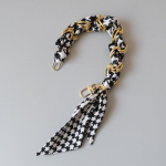 Uus mood kevadsuvi naise k&auml;ekoti tarvikute osade ketid eemaldatav asendus Red Dot siidist salli rihm naiste isetegemise kett 32CM must