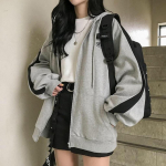 Harajuku kapuutsid naistele riided Kapuutsiga pikkade varrukatega džemprid kapuutsiga tavaline mantel vabaaja Korea stiilis dressipluus kevad S hall