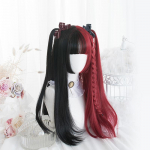 Punane Must Blond Valge S&uuml;nteetilised Lolita Parukad Naistele Pikad sirged Parukas Bangs Genshin Impact Cosplay Parukas