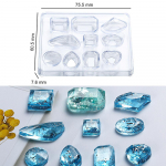 Epoksiidvaigu 3D silikoonvorm ebakorrap&auml;rase minifasetiga v&auml;&auml;riskivi meisterdamiseks k&auml;sit&ouml;&ouml; ehete ripatsitehingute tegemiseks