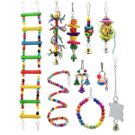 10 tk linnum&auml;nguasjad papagoi kiigele ronimiseks k&ouml;isredeliga n&auml;rimism&auml;nguasjad koos kellukestega Pesa rippuv m&auml;nguasi mitmev&auml;rviline