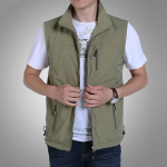 Vestid, meeste &otilde;huke vabaaja vest, meeste vest, palju taskuid, suvine t&otilde;mblukk, tavaline meeste vest XXXXXL khaki