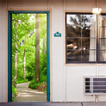 Roheline Metssild Isekleepuv uksetapeet 3D PVC Kodukaunistuse kleebis Ranna P&auml;ikesemaastiku Plakat Seinamaal Seinakleebise deurkleebis 2