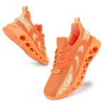 Meeste ja naiste lendava v&otilde;rkpinnaga hingav kerge v&auml;lijooksutreening, suur paarisjalatsid vabaaja spordijalatsid 41 oranž