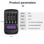 PALO originaal 1,2 V AA/AAA laadija nutikas laadija AA AAA NIMH laetava aku jaoks koos LCD intelligentse laadijaga 1,2 V nimh jaoks must